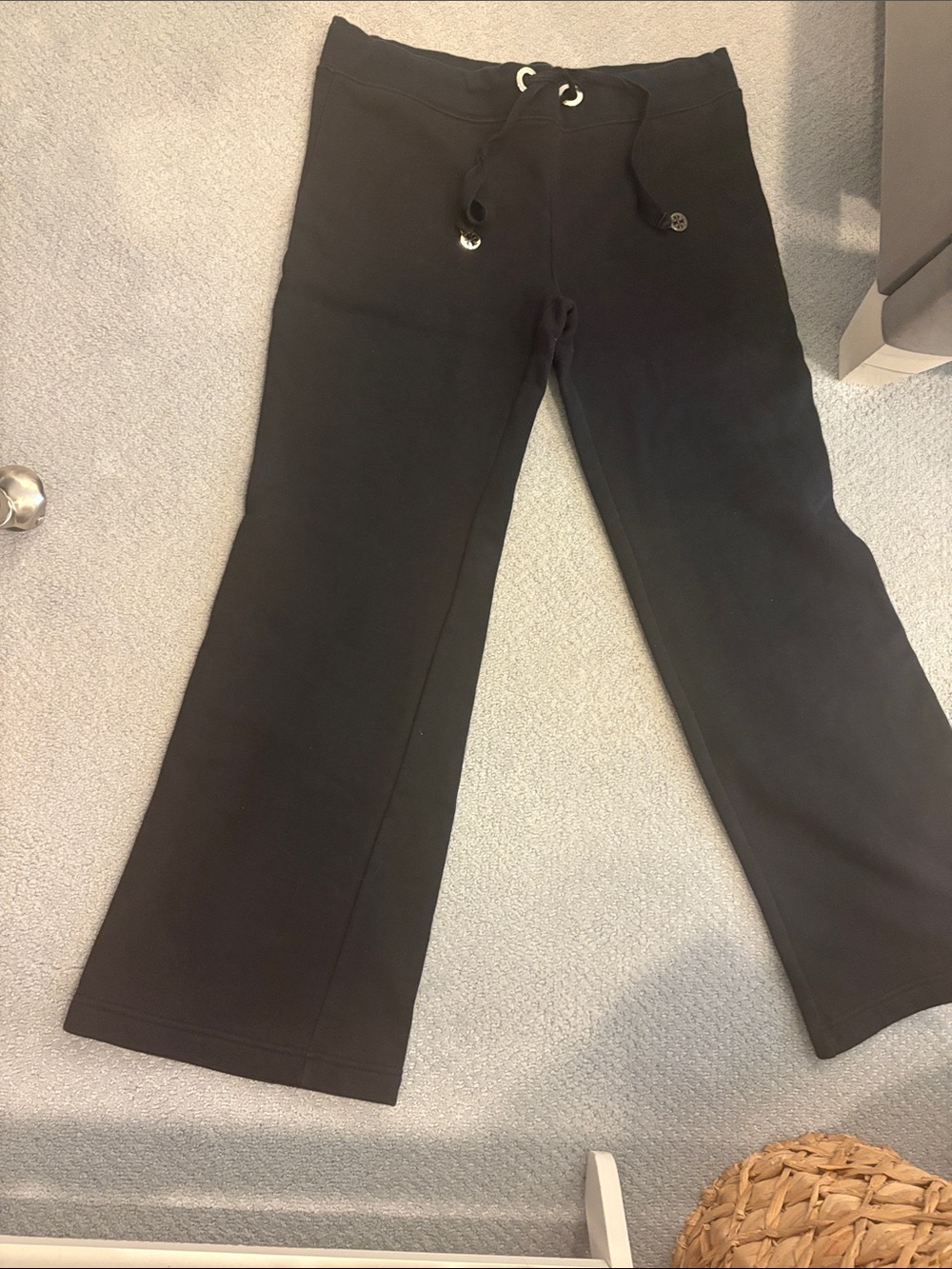 Tory Burch Black Wide Leg Drawstring Pants